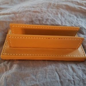 Leather business card holder.
